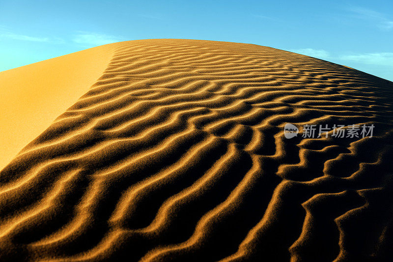 在Erg Chebbi沙漠的沙子，Merzouga，摩洛哥，北非